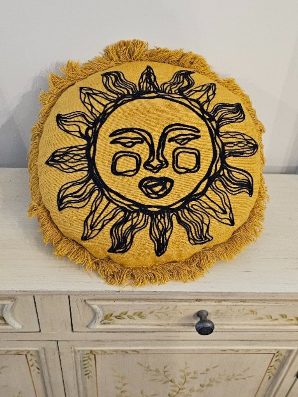Round Sun Pillow Astronomy Astrology Decor